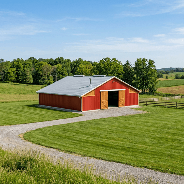 Pole barn basic shell in the United States