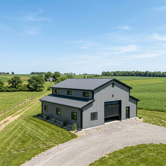 Heartland Post-Frame Builders completed pole barn project