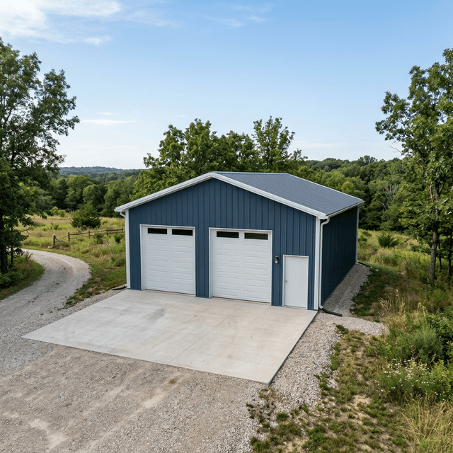 Pole barn finished garage in the United States